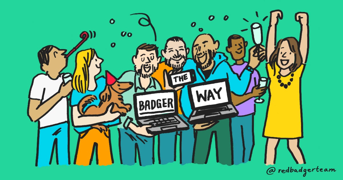 Illustration of our team celebrating