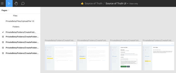 Screenshot of prototypes for FutureNHS designs in Figma