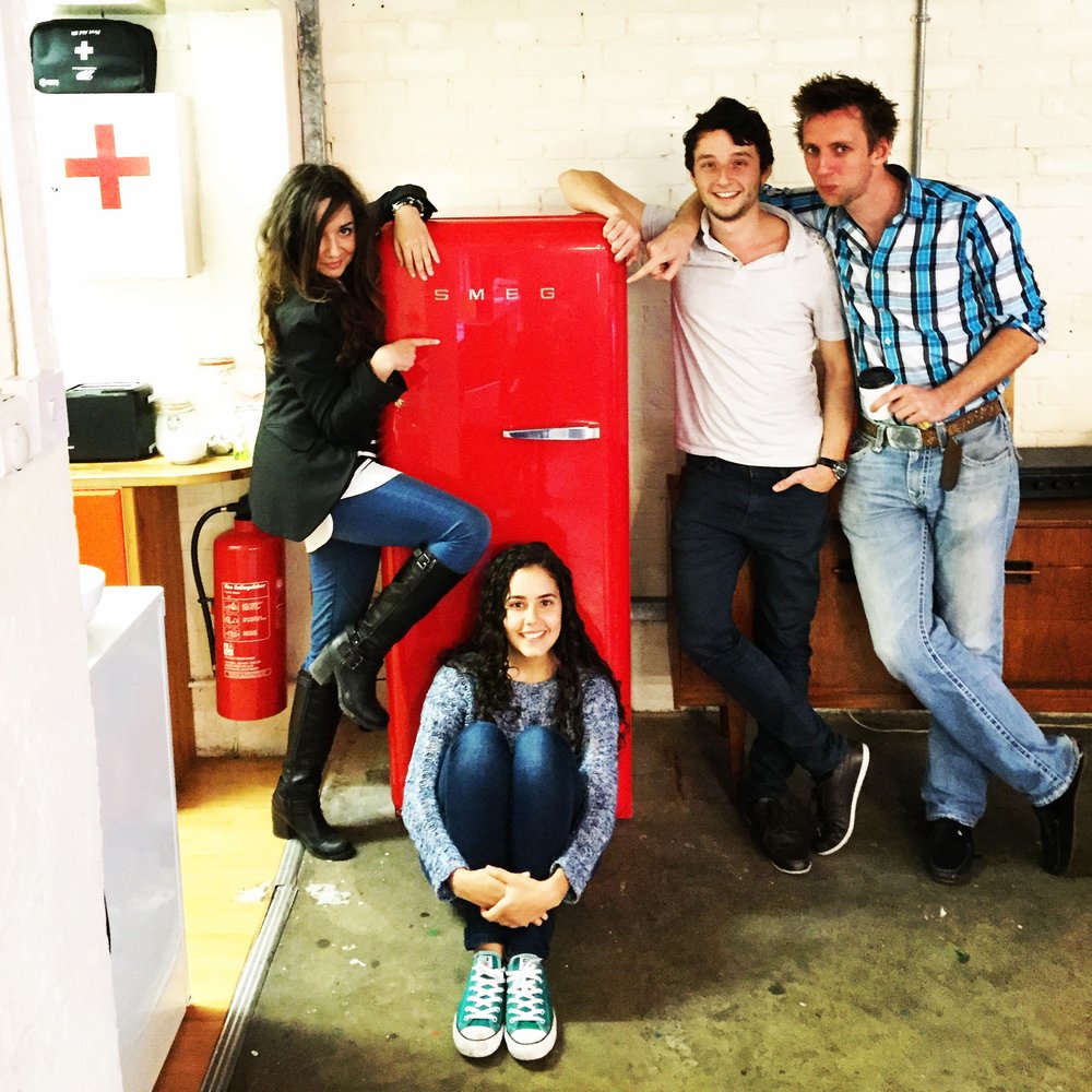 Me and some other Badgers with our new awesome vintage fridge