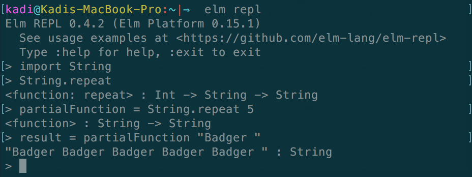 Elm String.repeat partially applied