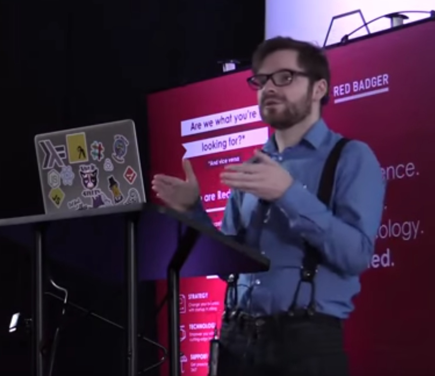 A photo of Alexey Golev presenting