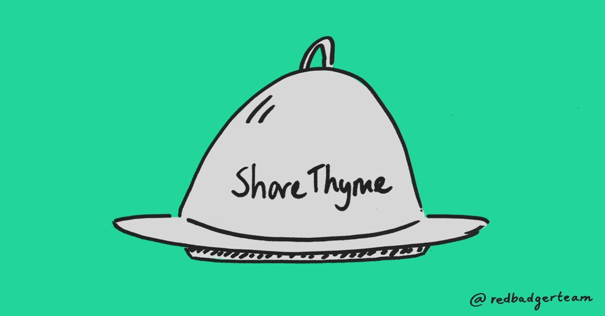A dish labelled ShareThyme with the lid popping off to say "listed in 2020 World Changing Ideas awards"