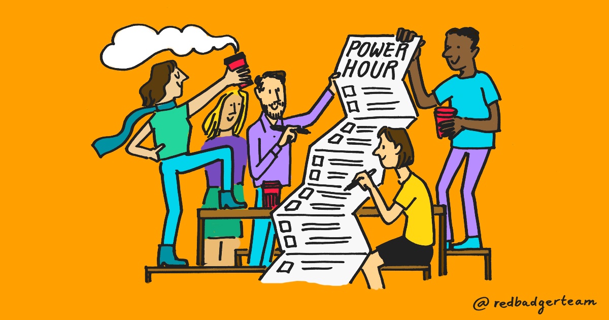 Marketing team attending power hour